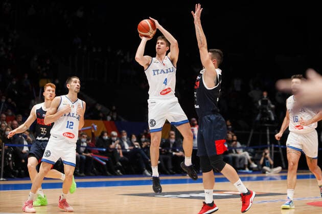 Russia V Italy - FIBA Basketball World Cup 2023 Qualifiers Leonardo Candi 4 of Italy in action during the FIBA Basketball World Cup 2023 Qualifying Tournament match between Russia and Italy on November 26, 2021 at Yubileyny Sports Palace in Saint Petersburg, Russia. Saint Petersburg Russia  Copyright: xMikexKireevx originalFilename:kireev-notitle211126_npwF6.jpg