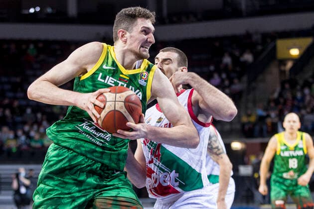 2021-11-26 Klaipeda Lithuania. Lithuania plays vs Bulgaria FIBA World Cup 2023 qualifier in Klaipeda on 26 of November 2021. Klaipeda Lithuania A16I0824  Copyright: xRokasxLukoseviciusx FIBA basketball world cup qualifier