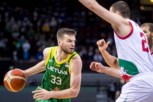 2021-11-26 Klaipeda Lithuania. Lithuania plays vs Bulgaria FIBA World Cup 2023 qualifier in Klaipeda on 26 of November 2021. Klaipeda Lithuania A16I0851  Copyright: xRokasxLukoseviciusx FIBA basketball world cup qualifier