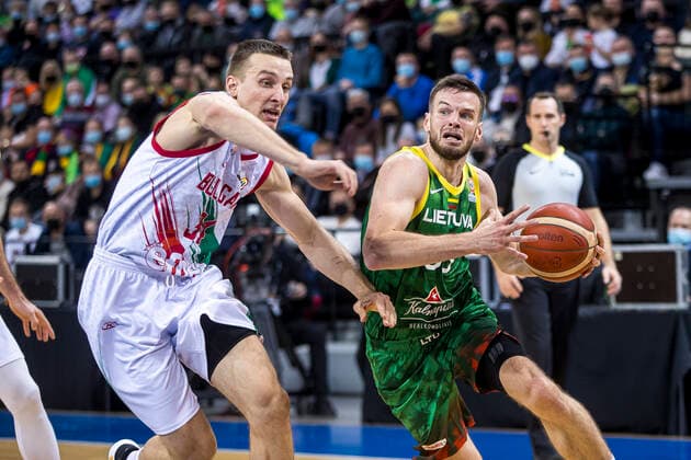 2021-11-26 Klaipeda Lithuania. Lithuania plays vs Bulgaria FIBA World Cup 2023 qualifier in Klaipeda on 26 of November 2021. Klaipeda Lithuania A16I0926  Copyright: xRokasxLukoseviciusx FIBA basketball world cup qualifier