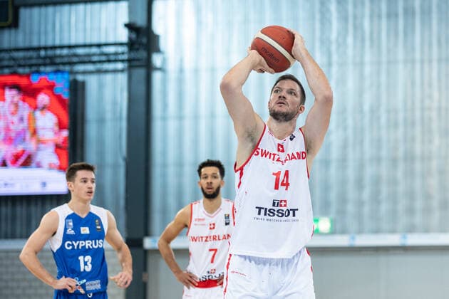 28 11 2021, Fribourg, Halle St Leonard, EuroBasket 2025 1st Round Pre Qualifiers Switzerland Cyprus, Jonathan Dubas Switzerland Fribourg Halle St Leonard Fribourg Switzerland  Copyright: xJustPictures.ch SirianexDavetx