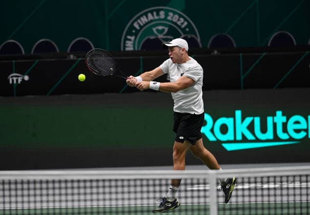 2021 Davis Cup Finals , Innsbruck 4Day Saturday 27 11 Germany v Austria 1 Match Dominik Koepfer GER v Jurij Rodionov AUT Dominik Koepfer GER
