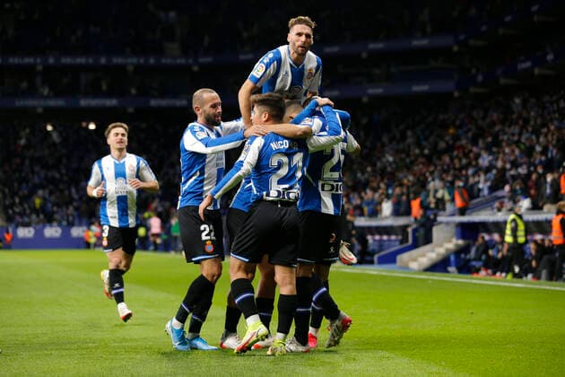 Partido de LaLiga Santander entre el Espanyol y la Real Sociedad. En la imagen, celebracion de Yangel Herrera tras marcar. LaLiga Santander match between Espanyol and Real Sociedad. In this picture, Yangel Herrera celebrates after scoring. 