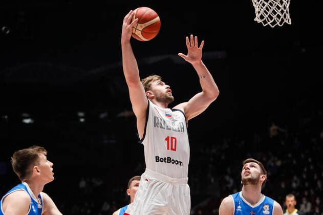 Basketball, WM Quali, Island - Russland Russia V Iceland - FIBA Basketball World Cup 2023 Qualifiers Alexander Gankevich (C) of Russia in action during the FIBA Basketball World Cup 2023 Qualifying Tournament match between Russia and Iceland on November 29, 2021 at Yubileyny Sports Palace in Saint Petersburg, Russia. Saint Petersburg Russia  Copyright: xMikexKireevx originalFilename:kireev-notitle211129_np1gG.jpg