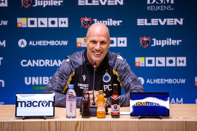 Club Brugge s head coach Philippe Clement pictured during the weekly press conference, PK, Pressekonferenz of Belgian soccer team Club Brugge KV, Tuesday 30 November 2021 in Knokke-Heist, to discuss the next game in the Belgian Cup tomorrow and in the national competition this week-end. KURTxDESPLENTER x3146370x