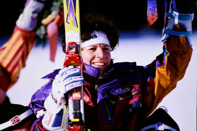 SCHNEIDER Vreni Team SUI Ski Alpine Olympiasiegerin im Slalom der Frauen Olympische Winterspiele 1994 in Lillehammer am 26. 02.1994 in Hafjellin Lillehammer *** SCHNEIDER Vreni Team SUI Ski Alpine Olympic Champion in the Womens Slalom 1994 Olympic Winter Games in Lillehammer on 26 02 1994 in Hafjellin Lillehammer