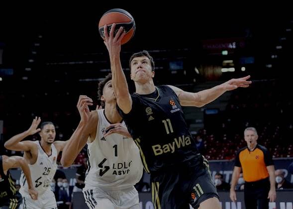 Bayerns 11 Vladimir LUCIC Basketball, FC Bayern Villeurbanne, on 2 12 2021, Basketball Euroleague, FC Bayern Basketball LDLC ASVEL Villeurbanne, 2021 2022 season in Munich, A U D I D O M E, Germany Source Copyright Credit Oryk HAIST. x1DX35833.JPGx