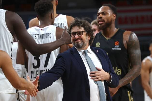 Satisfaction Bayerns Head Coach Andrea TRINCHIERI after end of game Basketball, FC Bayern Villeurbanne, on 2 12 2021, Basketball Euroleague, FC Bayern Basketball LDLC ASVEL Villeurbanne, season 2021 2022 in Munich, A U D I D O M E, Germany Source Copyright Credit Oryk HAIST x1DX36725.JPGx