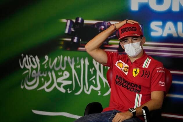 F1 Grand Prix of Saudi Arabia 16 Charles Leclerc (MON, Scuderia Ferrari Mission Winnow), F1 Grand Prix of Saudi Arabia at Jeddah Corniche Circuit on December 2, 2021 in Jeddah, Saudi Arabia. (Photo by Hassan Ammar AP FIA Pool via HOCH ZWEI) Jeddah Saudi Arabia Poolfoto HOCH ZWEI Pool AP ,EDITORIAL USE ONLY