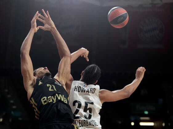 02 12 2021, Euroleague, FC Bayern Basketball vs Villeurbanne , Basketball, Audi Dome Muenchen, Sports, in the picture Augustine Rubit FCB Basketball vs William Howard ASVEL Villeurbanne