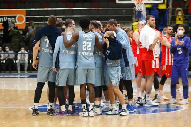 Saint Petersburg, Russia - 03 December 2021: Basketball. Euroleague 2021-2022, BC Zenit vs Crvena Zvezda. Player of the basketball club Jordan Loyd MaksimxKonstantinov