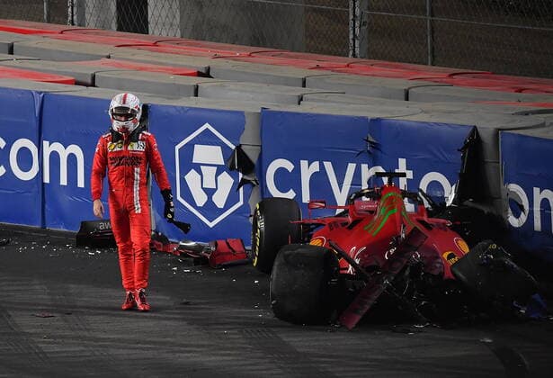 Formula 1 Saudi Arabia Grand Prix 03 12 2021, Jeddah Corniche Circuit, Jeddah, Formula 1 Saudi Arabia Grand Prix ,in the picture accident of Charles Leclerc MCO , Scuderia Ferrari Mission Winnow... nordphotoxGmbHx xBratic nph00250