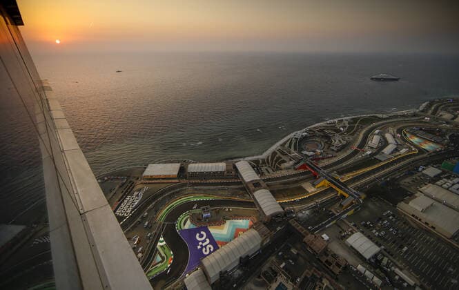 Track illustration atmosphere during the Formula 1 stc Saudi Arabian Grand Prix 2021, 21th round of the 2021 FIA Formula One World Championship, WM, Weltmeisterschaft from December 3 to 5, 2021 on the Jeddah Corniche Circuit, in Jeddah, Saudi Arabia - F1 - SAUDI ARABIAN GRAND PRIX 2021 DPPI Panoramic  F12021GP21SAU_JK239958