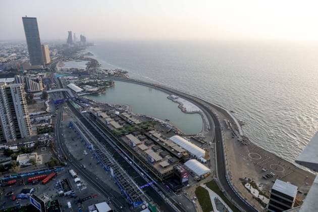 Track illustration atmosphere during the Formula 1 stc Saudi Arabian Grand Prix 2021, 21th round of the 2021 FIA Formula One World Championship, WM, Weltmeisterschaft from December 3 to 5, 2021 on the Jeddah Corniche Circuit, in Jeddah, Saudi Arabia - F1 - SAUDI ARABIAN GRAND PRIX 2021 DPPI Panoramic  F12021GP21SAU_JK239665
