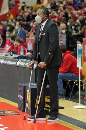 03 12 2021, xovx, Basketball 1 Bundesliga, easy Credit BBL, JobStairs Gießen 46ers ratiopharm Ulm assistant coach Tyron McCoy ratiopharm Ulm , free agent Gießen Sporthalle Ost Hessen Germany EN