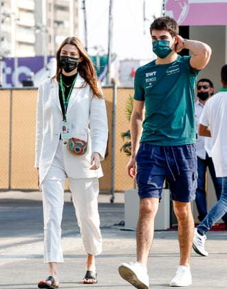 18 Lance Stroll CAN, Aston Martin Cognizant F1 Team and his girlfriend Sara Pagliaroli, F1 Grand Prix of Saudi Arabia at Jeddah Corniche Circuit on December 4, 2021 in Jeddah, Saudi Arabia Photo by HOCH ZWEI Jeddah Saudi Arabia