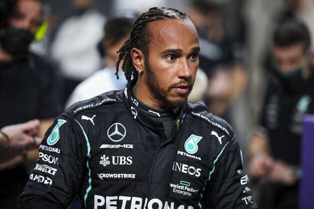 HAMILTON Lewis (gbr), Mercedes AMG F1 GP W12 E Performance, portrait during the Formula 1 stc Saudi Arabian Grand Prix 2021, 21th round of the 2021 FIA Formula One World Championship, WM, Weltmeisterschaft from December 3 to 5, 2021 on the Jeddah Corniche Circuit, in Jeddah, Saudi Arabia - F1 - SAUDI ARABIAN GRAND PRIX 2021 DPPI Panoramic  00121043_FGO07710.JPG