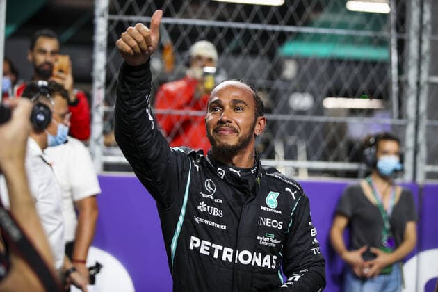 HAMILTON Lewis (gbr), Mercedes AMG F1 GP W12 E Performance, portrait during the Formula 1 stc Saudi Arabian Grand Prix 2021, 21th round of the 2021 FIA Formula One World Championship, WM, Weltmeisterschaft from December 3 to 5, 2021 on the Jeddah Corniche Circuit, in Jeddah, Saudi Arabia - F1 - SAUDI ARABIAN GRAND PRIX 2021 DPPI Panoramic  00121043_FGO07722.JPG