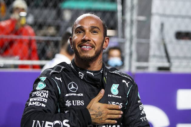 HAMILTON Lewis (gbr), Mercedes AMG F1 GP W12 E Performance, portrait during the Formula 1 stc Saudi Arabian Grand Prix 2021, 21th round of the 2021 FIA Formula One World Championship, WM, Weltmeisterschaft from December 3 to 5, 2021 on the Jeddah Corniche Circuit, in Jeddah, Saudi Arabia - F1 - SAUDI ARABIAN GRAND PRIX 2021 DPPI Panoramic  00121043_FGO07728.JPG
