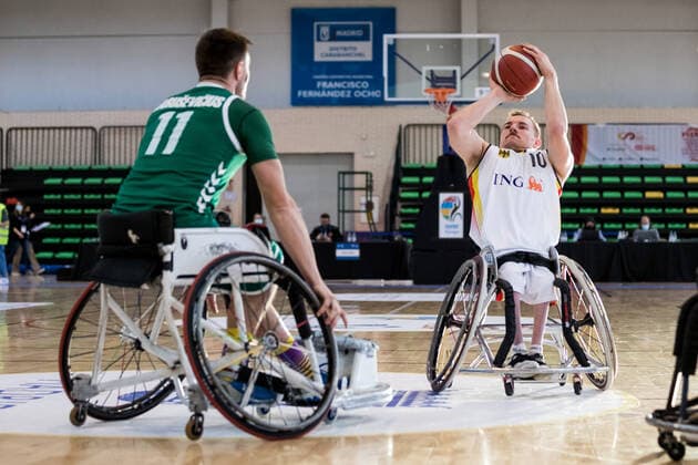 European Championship Wheelchair Basketball 04 12 2021 MADRID, SPAIN 4 December Wheelchair Basketball, Germany vs Lithuania Men, on Day 1 of the European Championship Wheelchair Basketball on 04 12 2021 at Polid Municipal Francisco Fernandez Ochoa in Madrid, Spain Martynas Jarusevicius Lithuania, 11 , Jan Haller Germany, 10 Copyright: xBEAUTIFULxSPORTS Wunderlx