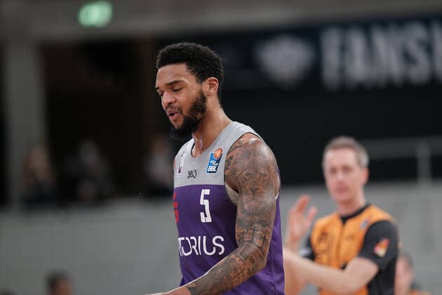 Jeff Roberson BG Goettingen, 5 at the BBL match of MLP Academics Heidelberg vs BG Goettingen in the 1 Basketball Bundesliga on 04 12 2021 MLP Academics Heidelberg vs BG Goettingen, Basketball, Easycredit BBL, 04 12 2021 Heidelberg Copyright: xEibner-Pressefotox xMichaelxBermelx