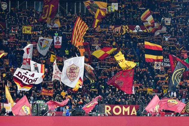 December 4, 2021, Rome, Italy: Supporters AS Roma during the Italian Football Championship League A 2021 2022 match between AS Roma vs Inter FC at the Olimpic Stadium in Rome on 04 December 2021. italian soccer Serie A match - AS Roma vs Inter - FC Internazionale, Rome, Italy  - ZUMAl164 20211204_zsa_l164_447 Copyright: xFabrizioxCorradettix
