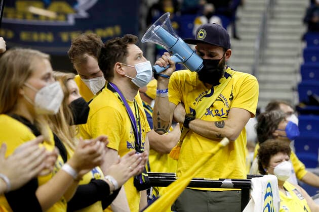 05 12 2021, easyCredit Basketball Bundesliga, BBL, 2021 2022 season, men, Alba Berlin Chemnitz Niners Berlin Fans Berlin Mercedes Benz Arena Berlin Germany