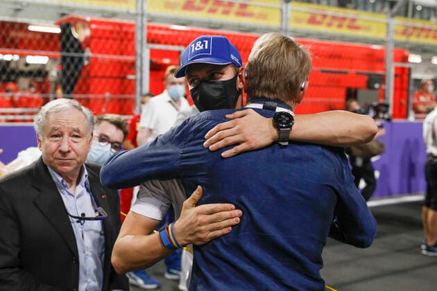 Jean Todt FRA, FIA President , Mika Hakkinen FIN , 47 Mick Schumacher GER, Haas F1 Team , F1 Grand Prix of Saudi Arabia at Jeddah Corniche Circuit on December 5, 2021 in Jeddah, Saudi Arabia Photo by HOCH ZWEI Jeddah Saudi Arabia