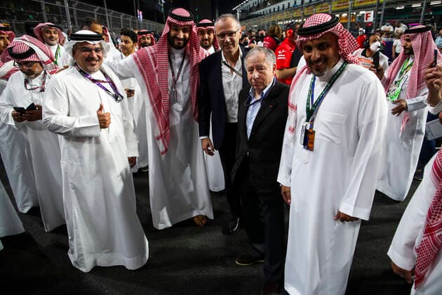 Mohammad Bin Salman Al Saud, Stefano Domenicali ITA, President CEO of Formula 1 Group , Jean Todt FRA, FIA President , F1 Grand Prix of Saudi Arabia at Jeddah Corniche Circuit on December 5, 2021 in Jeddah, Saudi Arabia Photo by HOCH ZWEI Jeddah Saudi Arabia