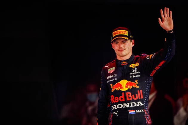 podium VERSTAPPEN Max (ned), Red Bull Racing Honda RB16B, portrait during the Formula 1 stc Saudi Arabian Grand Prix 2021, 21th round of the 2021 FIA Formula One World Championship, WM, Weltmeisterschaft from December 3 to 5, 2021 on the Jeddah Corniche Circuit, in Jeddah, Saudi Arabia - F1 - SAUDI ARABIAN GRAND PRIX 2021 - RACE DPPI Panoramic  00121043__V2_7874