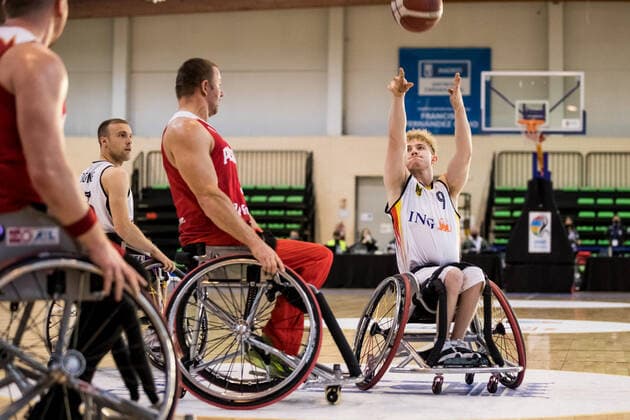 European Championship Wheelchair Basketball 06 12 2021 MADRID, SPAIN 6 December Wheelchair Basketball, Germany vs Poland Men, on Day 3 of the European Championship Wheelchair Basketball on 06 12 2021 at Polid Municipal Francisco Fernandez Ochoa in Madrid, Spain Krzysztof Bandura Poland, 5 , Tobias Hell Germany, 9 Copyright: xBEAUTIFULxSPORTS Wunderlx