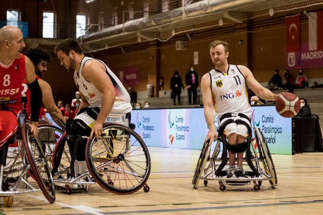 European Championship Wheelchair Basketball 07 12 2021 MADRID, SPAIN 7 December Wheelchair Basketball, Germany vs Switzerland Men, on Day 4 of the European Championship Wheelchair Basketball on 07 12 2021 at Polid Municipal Marques de Samaranch in Madrid, Spain Jan Sadler Germany, 11 Copyright: xBEAUTIFULxSPORTS Wunderlx