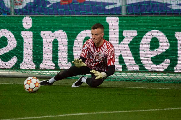Salzburg, Austria 08 December 2021 Champions League 2021 2022 RB Salzburg vs Sevilla FC Goalkeeper Philipp Köhn FC Salzburg Red Bull Arena Copyright: xFotostandx xWassmuthx