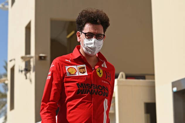 09 12 2021, xekx, Formula 1 FIA, Abu Dhabi Grand Prix 2021 emspor, Mattia Binotto Team Principal Scuderia Ferrari DFL DFB REGULATES PROHIBIT ANY USE OF PHOTOGRAPHS as IMAGE SEQUENCES and or QUASI VIDEO Abu Dhabi eel-fotografie Eberhard Krieger