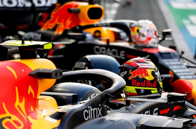 Helmet of 11 Sergio Perez MEX, Red Bull Racing , F1 Grand Prix of Abu Dhabi at Yas Marina Circuit on December 9, 2021 in Abu Dhabi, United Arab Emirates Photo by HOCH ZWEI Abu Dhabi United Arab Emirates