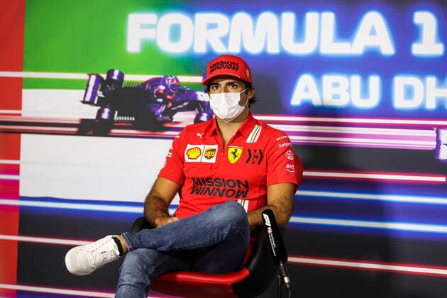 55 Carlos Sainz ESP, Scuderia Ferrari Mission Winnow , F1 Grand Prix of Abu Dhabi at Yas Marina Circuit on December 9, 2021 in Abu Dhabi, United Arab Emirates Photo by HOCH ZWEI Abu Dhabi United Arab Emirates