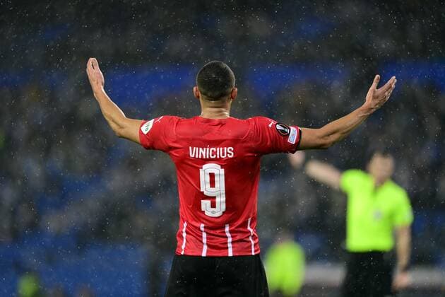 SAN SEBASTIAN Carlos Vinicius of PSV Eindhoven reacts during the UEFA Europa League match between Real Sociedad and PSV Eindhoven at Estadio de Anoeta on December 9, 2021 in San Sebastian, Spain ANP OLAF KRAAK UEFA Europa League 2021 2022 xVIxANPxSportx xxANPxIVx 441836928
