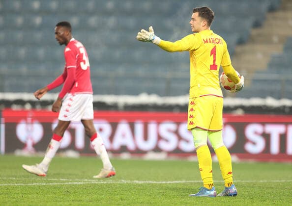 SOCCER - UEFA EL, Sturm vs Monaco GRAZ,AUSTRIA,09.DEC.21 - SOCCER - UEFA Europa League, group stage, SK Sturm Graz vs AS Monaco. Image shows Radoslaw Majecki (Monaco) .  GEPAxpictures xChrisxBauer