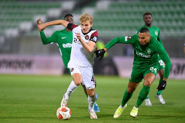 FCM s Gustav Isaksen during the UEFA Europa League Group F football match between PFC Ludogorets and FC Midtjylland on December 9, 2021 at the Ludogorets Arena in Razgrad Photo by Alex Nicodim Ritzau Scanpix, Razgrad  Copyright: RitzauxScanpix AlexxNicodimx spdk20211209-212047-L