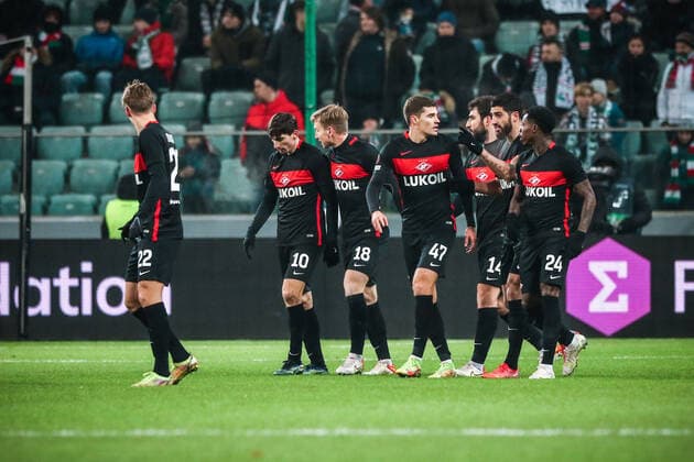 09.12.2021 Warszawa Pilka nozna Liga Europy 2021 2022, faza grupowa Legia Warszawa - Spartak Moskwa N z Zelimkhan Bakaev, gol, bramka, radosc Foto Adam Starszynski PressFocus 09.12.2021 Warsaw Football Europa League 2021 2022, group stage Legia Warszawa - Spartak Moscow Zelimkhan Bakaev, gol, bramka, radosc Credit Adam Starszynski PressFocus NEWSPIX.PL --- Newspix.pl  20211209PF_AS047