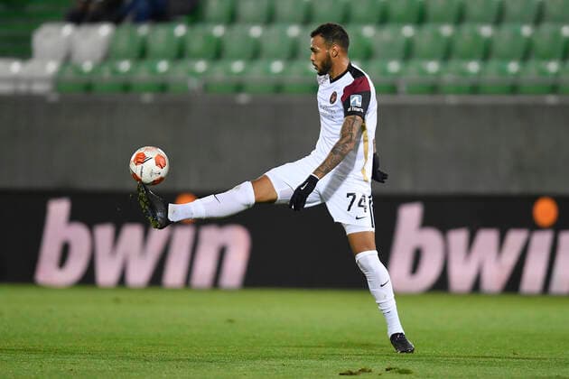 FCMs Junior Brumado during the UEFA Europa League Group F football match between PFC Ludogorets and FC Midtjylland on December 9, 2021 at the Ludogorets Arena in Razgrad Photo by Alex Nicodim Ritzau Scanpix, Razgrad  Copyright: RitzauxScanpix AlexxNicodimx spdk20211209-213713-L