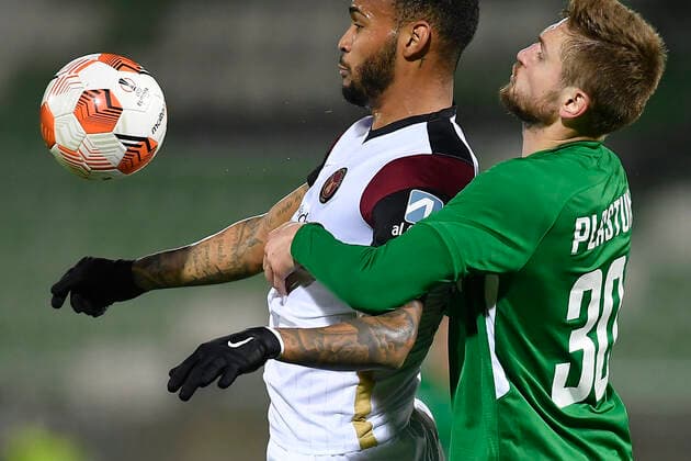 FCMs Junior Brumado during the UEFA Europa League Group F football match between PFC Ludogorets and FC Midtjylland on December 9, 2021 at the Ludogorets Arena in Razgrad Photo by Alex Nicodim Ritzau Scanpix, Razgrad  Copyright: RitzauxScanpix AlexxNicodimx spdk20211209-213858-L