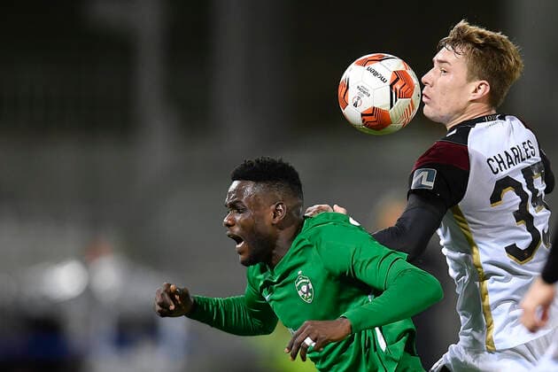FCM s Charles during the UEFA Europa League Group F football match between PFC Ludogorets and FC Midtjylland on December 9, 2021 at the Ludogorets Arena in Razgrad Photo by Alex Nicodim Ritzau Scanpix, Razgrad  Copyright: RitzauxScanpix AlexxNicodimx spdk20211209-214256-L