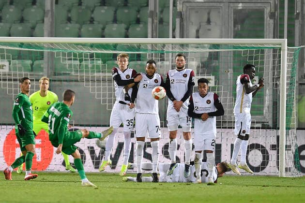 Action during the UEFA Europa League Group F football match between PFC Ludogorets and FC Midtjylland on December 9, 2021 at the Ludogorets Arena in Razgrad Photo by Alex Nicodim Ritzau Scanpix, Razgrad  Copyright: RitzauxScanpix AlexxNicodimx spdk20211209-215223-L