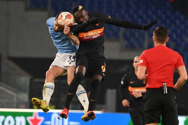 Photo Alfredo Falcone LaPresse 09 12 2021 Rome, Italy Soccer Lazio-Galatasaray - Uefa Europa League 2021 2022 - Olympic stadium of Rome In the pic: Francesco acerbi Mbaye Diagne  Copyright: xAlfredoxFalconex xLaPressex