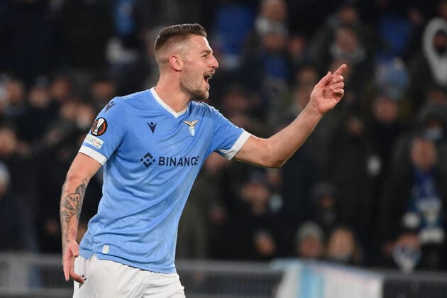 Photo Alfredo Falcone LaPresse 09 12 2021 Rome, Italy Soccer Lazio-Galatasaray - Uefa Europa League 2021 2022 - Olympic stadium of Rome In the pic: Sergej milinkovic savic  Copyright: xAlfredoxFalconex xLaPressex