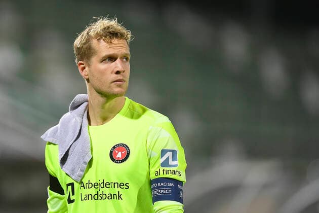 FCMs Jonas Lössl during the UEFA Europa League Group F football match between PFC Ludogorets and FC Midtjylland on December 9, 2021 at the Ludogorets Arena in Razgrad Photo by Alex Nicodim Ritzau Scanpix, Razgrad  Copyright: RitzauxScanpix AlexxNicodimx spdk20211209-220505-L