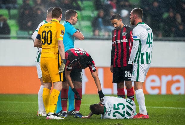 Nadiem Amiri, Karim Bellarabi Ferencvaros vs Bayern Leverkusen, Uefa Europa Leafue, 09 December, 09 12 2021 Ferencvaros vs Bayern Leverkusen, Uefa Europa Leafue, 09 December, 09 12 2021 Budapest Copyright: xEIBNER NikolaxKrsticx EP_EER