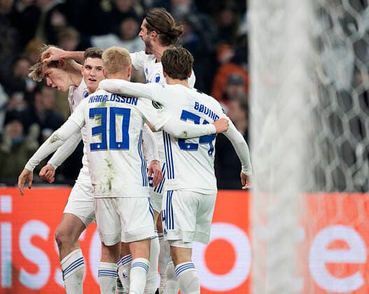 CKs Rasmus Hoejlund scores for 2 0 FC Copenhagen meets Slovan Bratislava in Conference League group F, in Parken in Copenhagen, Thursday 9 December 2021, Copenhagen Denmark  Copyright: ClausxBechx cop103 spdk20211209-231414-L