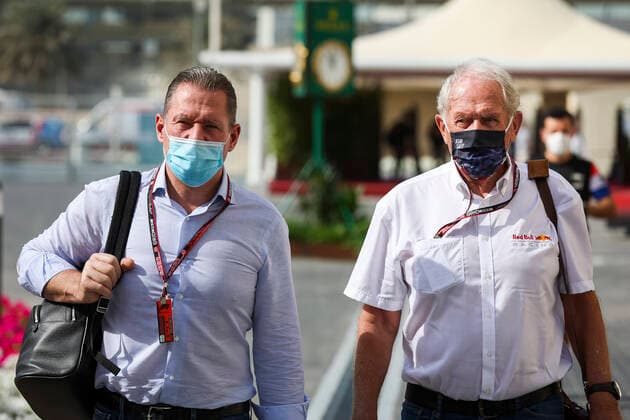 Jos Verstappen NED , Dr Helmut Marko AUT, Red Bull Racing , F1 Grand Prix of Abu Dhabi at Yas Marina Circuit on December 10, 2021 in Abu Dhabi, United Arab Emirates Photo by HOCH ZWEI Abu Dhabi United Arab Emirates